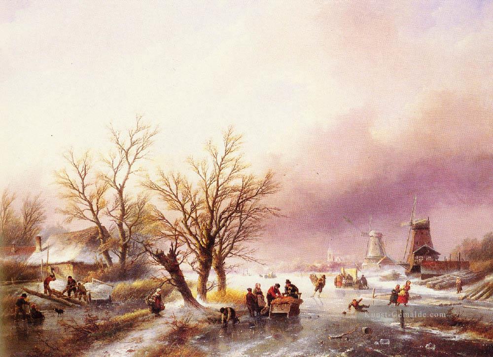 Ein Winter Landschaft Jan Jacob Coenraad Spohler Ölgemälde